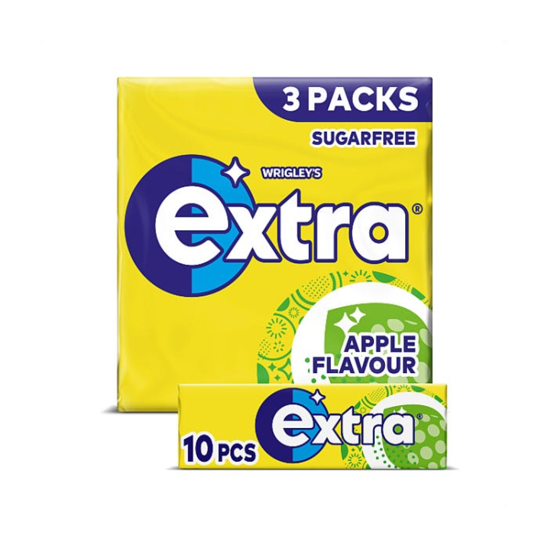 EXTRA GUM APPLE 3PACK 42G